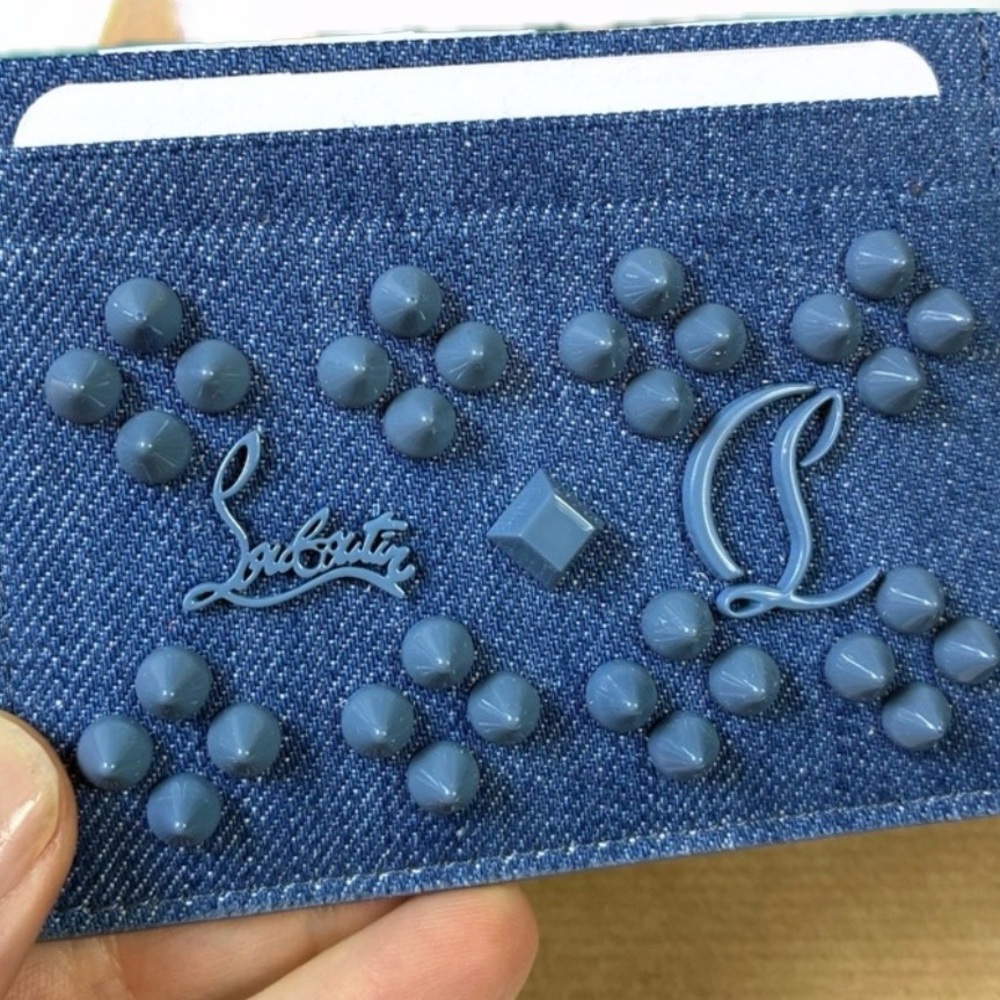 Christian Louboutin denim Studded Card Holder - Picture 5 of 9